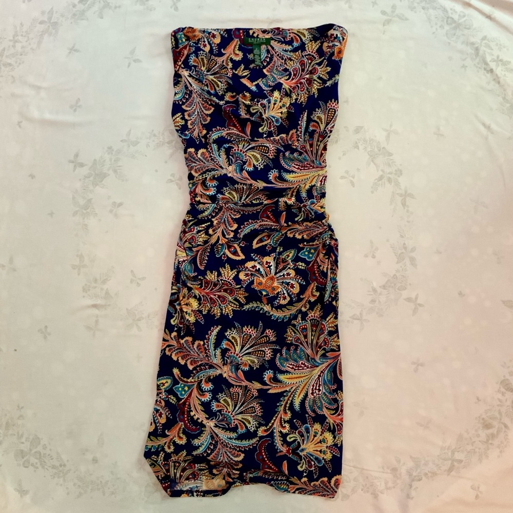 Lauren by Ralph Lauren Dress Ruched Cowl Neck Body Con , size 2 …